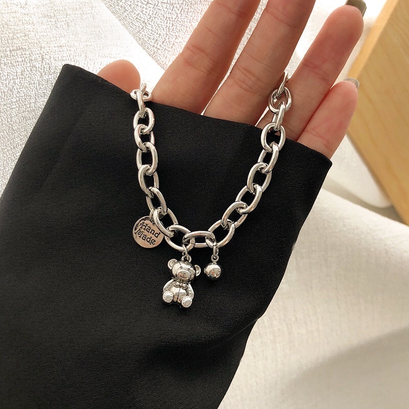 Vòng Tay Kim Loại Mặt Hình Chú Gấu Dễ Thương Dành Cho Nữ[ảnh shop chụp ở cuối ]