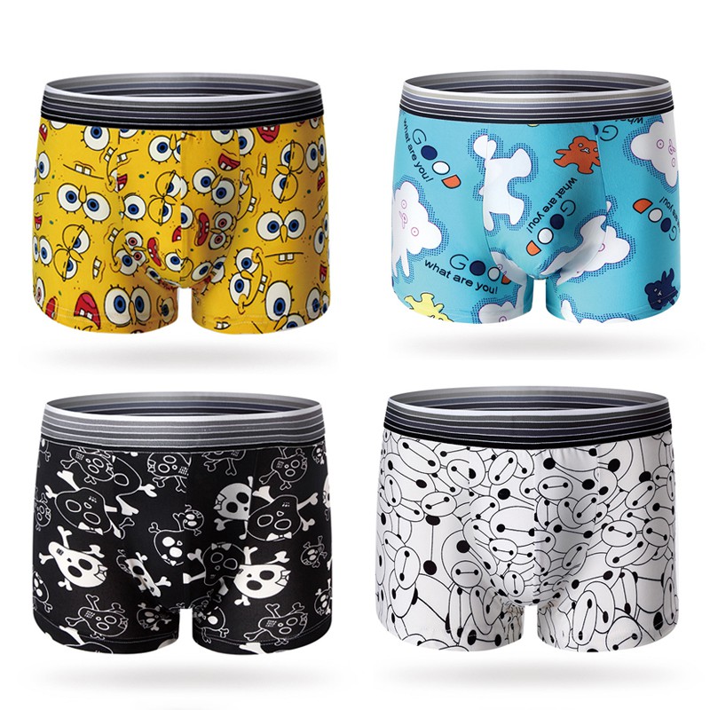COMBO 4 quần sịp quần lót nam hoạt hình cute dễ thương siêu nhân, doremon,....