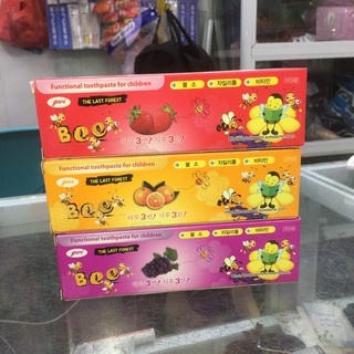 Kem đánh răng Hàn Quốc bee 90g có 3 vị (dâu,Cam,nho)
