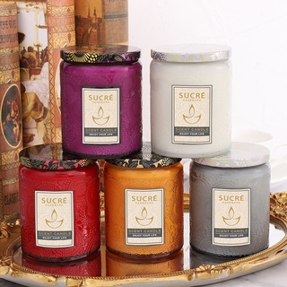 Nến thơm handmade SUCRÉ sáp đậu nành 35 giờ cháy tạo hương thơm, khử mùi, trang trí decor