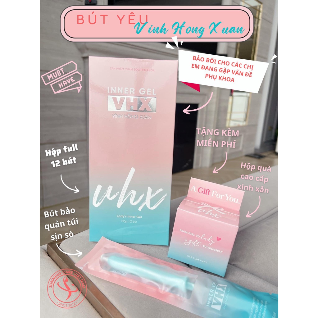 [HỘP LỚN 12 BÚT] Bút Yêu VHX Vĩnh Hồng Xuân Slimming Care, Hộp Full 12 Bút, Tặng Kèm 12 Miếng BVS Cao Cao Cấp