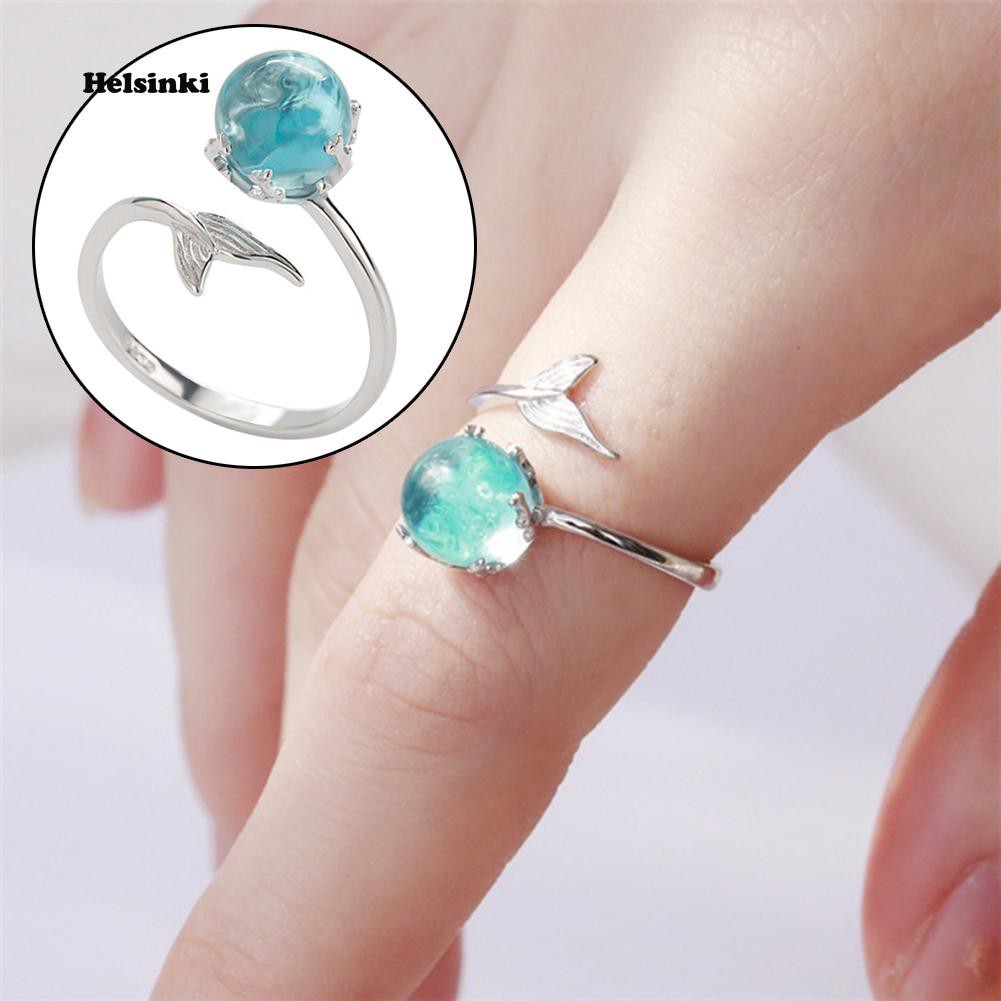 Nhẫn Hở Hình Đuôi Nàng Tiên Cá Đính Đá Thời Trang