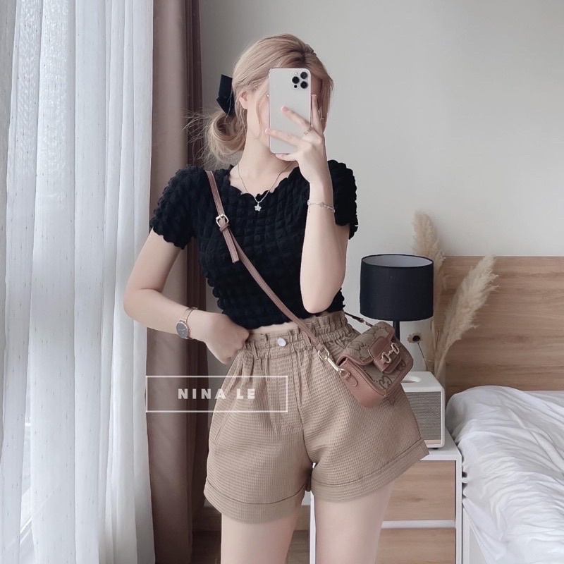 ÁO KIỂU CROPTOP XỐP PHỒNG HOT HIỆN NAY B43
