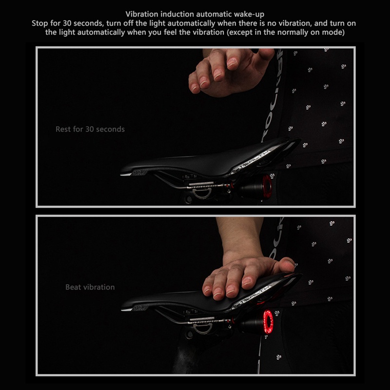 Rockbros Đèn Đuôi Xe Đạp Q5 Cảm Biến Thông Minh Chất Lượng Cao