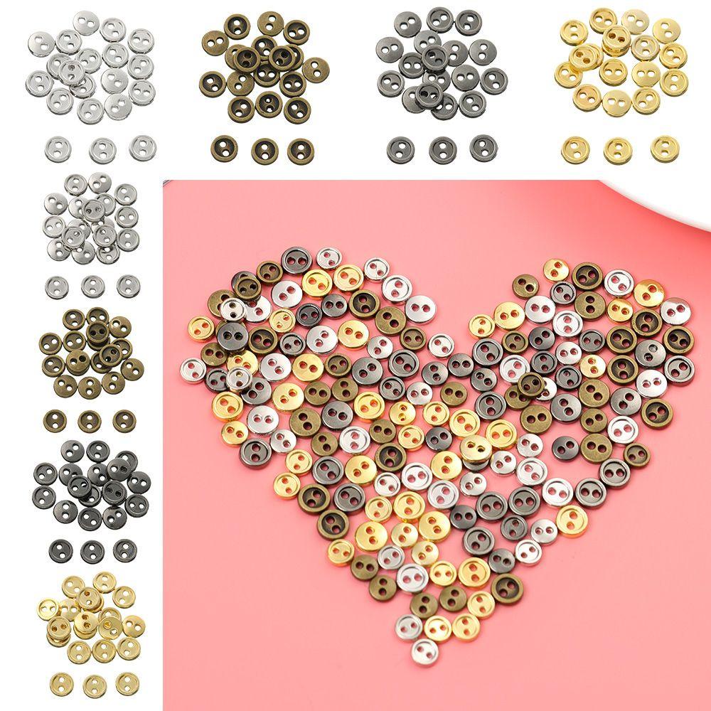 Set 20 Nút Kim Loại Mini Hai Lỗ Màu Cầu Vồng Cho Búp Bê