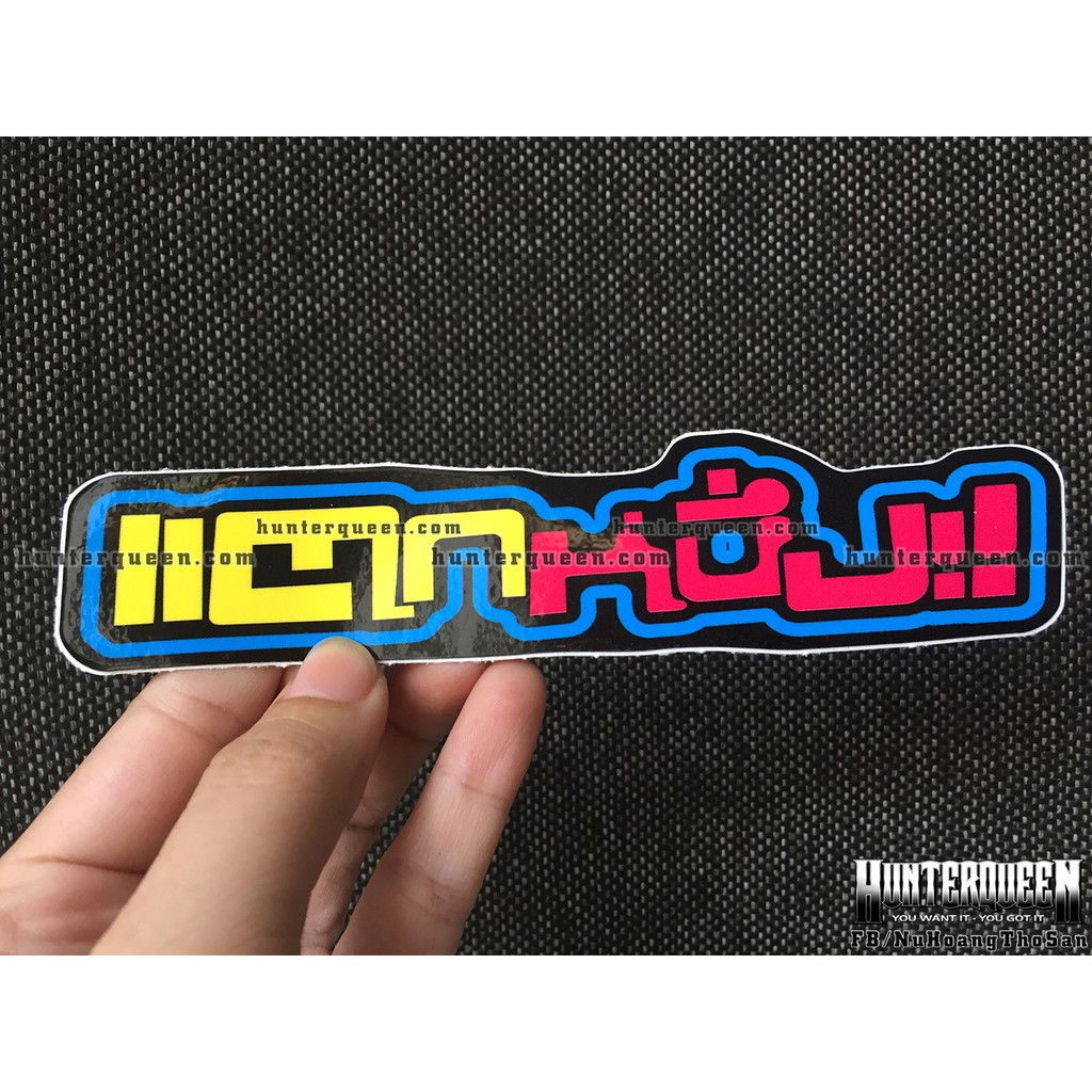 Logo chữ thái 7 màu. Sticker Thái, hình dán chống nước. Tem trang trí xe máy, vali, nón bảo hiểm, điện thoại, laptop…