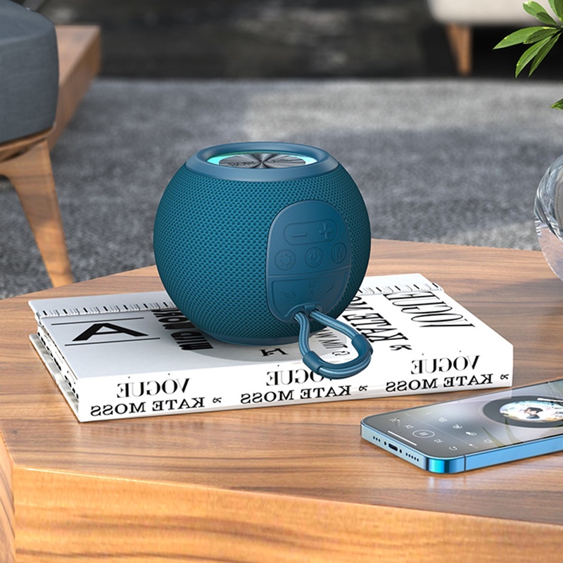 Loa Bluetooth BOROFONE BR23 Hình Cầu LED Tròn, Âm Thanh Sống Động, Pin 2400mAh, Bluetooth 5.0, Có Hỗ Trợ Khe Cắm Thẻ Nhớ