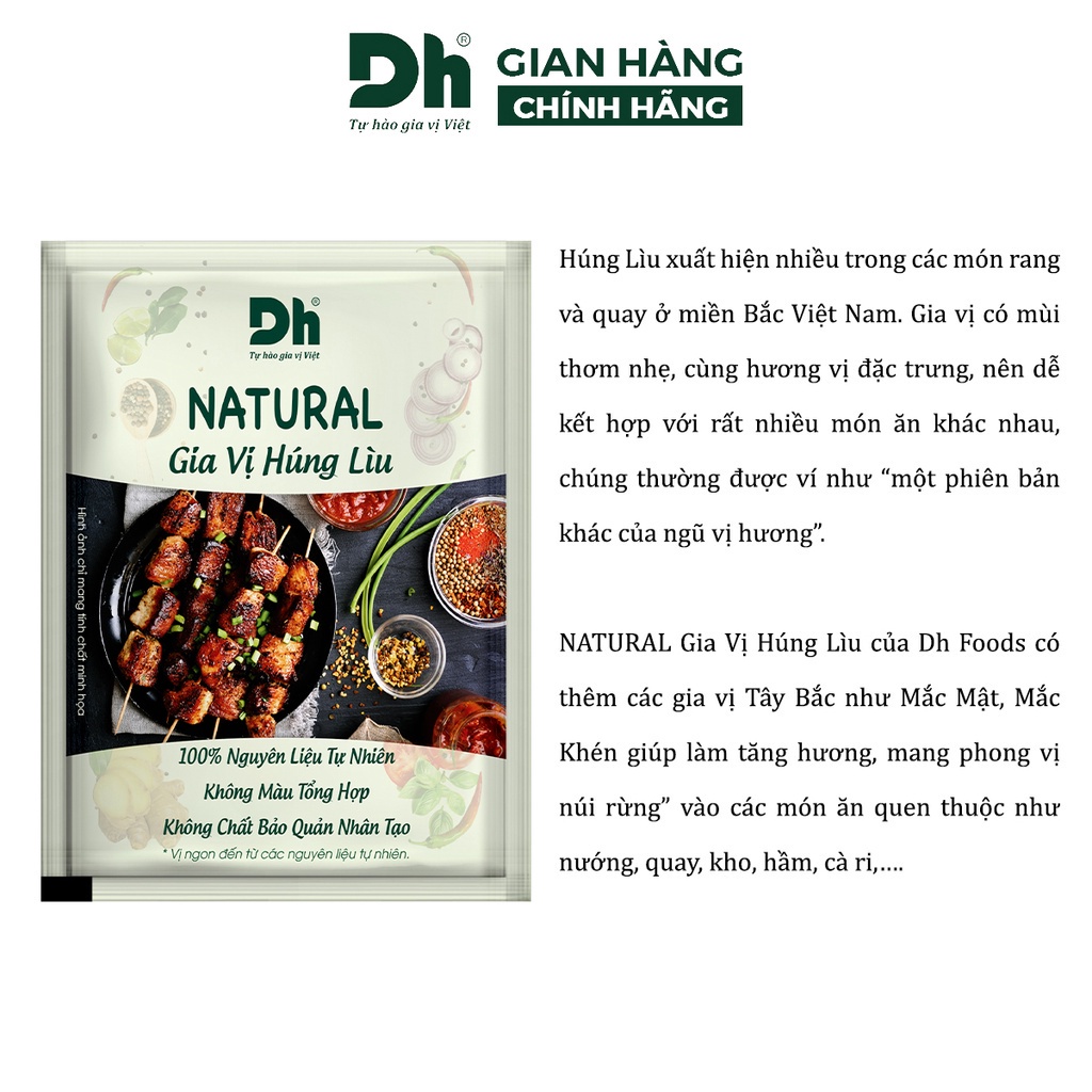 Gia vị húng lìu Natural DH Foods nêm sẵn thành phần tự nhiên gói 10gr - Chính Hãng