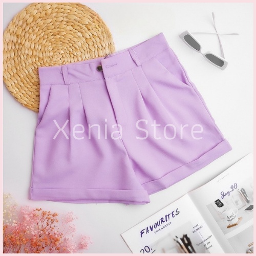 [MÃ XENIAFASHION GIẢM 10K ĐƠN 50K] Quần Short Nữ Gập Gấu Quần Đùi Nữ Vải Tuyết Mưa Mềm Mịn Nhiều Màu Hot Trend | BigBuy360 - bigbuy360.vn