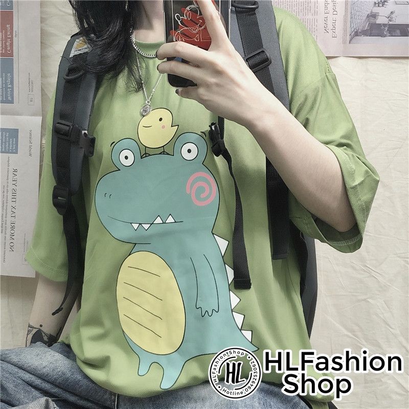 Áo phông nữ nam Unisex form rộng khủng long bụng bự, áo thun tay lỡ HLFashion | BigBuy360 - bigbuy360.vn