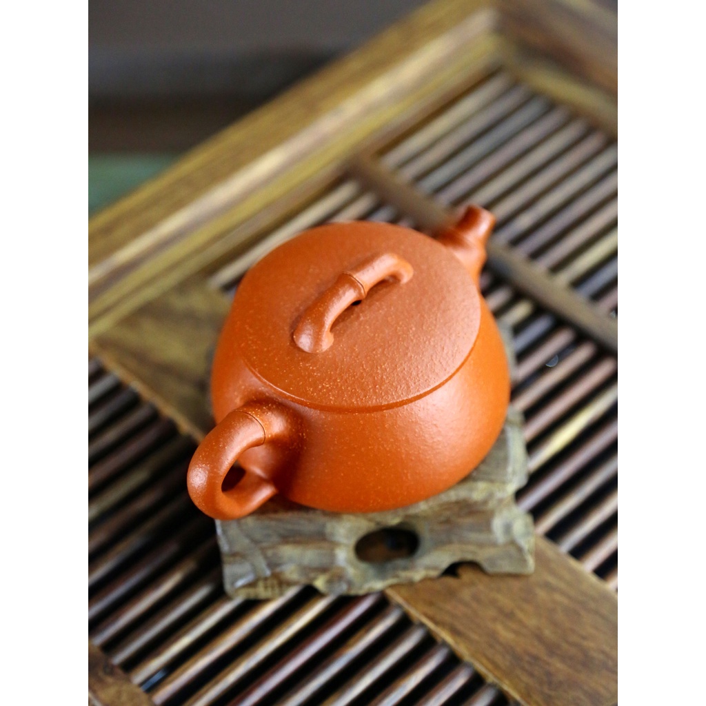Ấm Tử Sa Nghi Hưng Thạch Biều Trúc Tiết Đại Khẩu 170 ml (Quặng Thô Giáng Pha Nê)