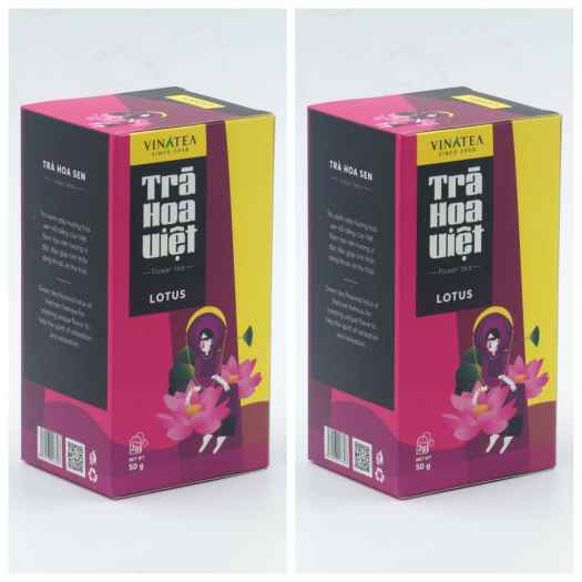 Trà Vinatea hoa Sen trà túi lọc hộp 50gram 25 gói thanh lọc cơ thể, thư giãn, ngủ ngon.