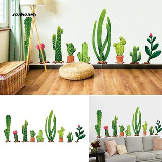 Bộ sticker dán tường hình cây xương rồng dùng để trang trí phòng khách