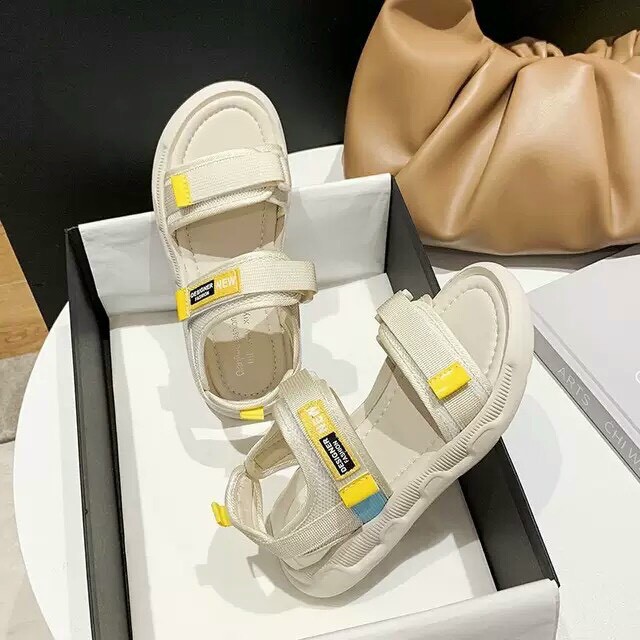 Sandal Nữ 2 Quai 3 Màu Vạt Phối Ánh Màu Siêu Xinh FIN01