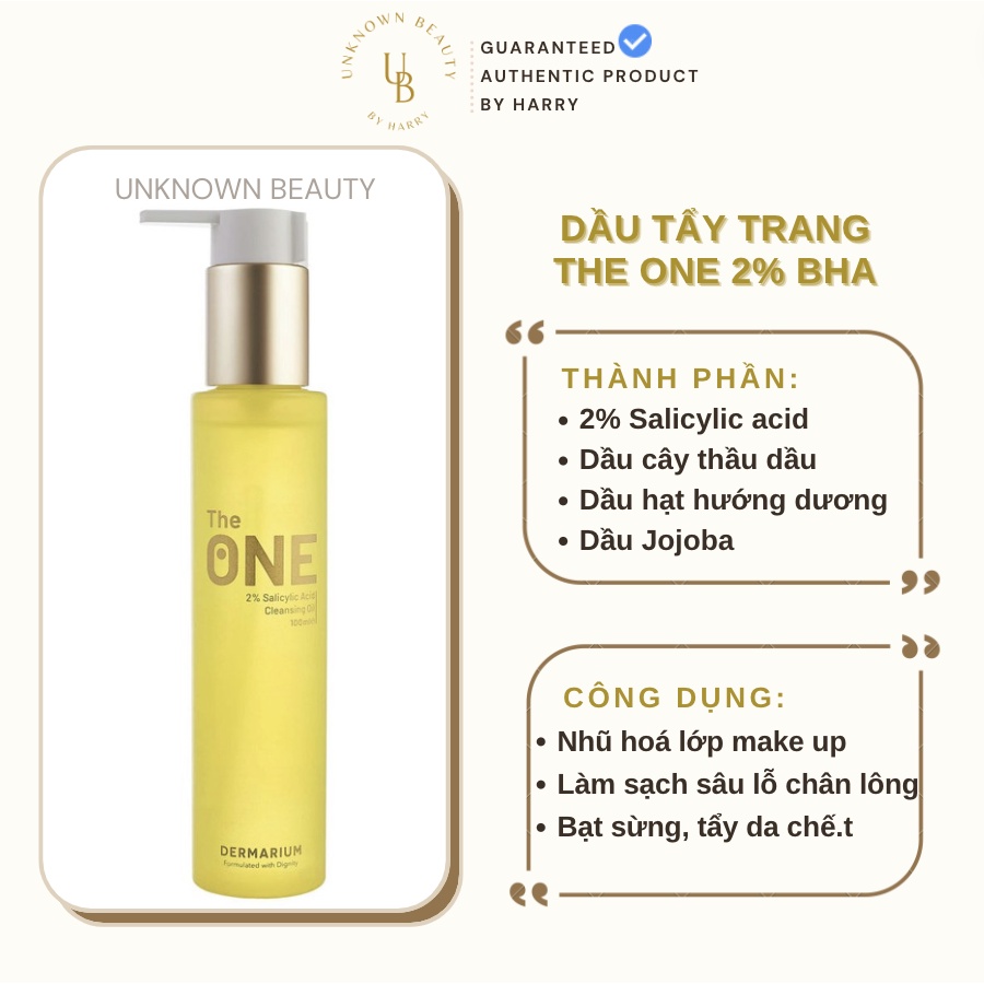 Dầu Tẩy Trang Dermarium The One Oil Cleanser 100ml | Unknown Beauty