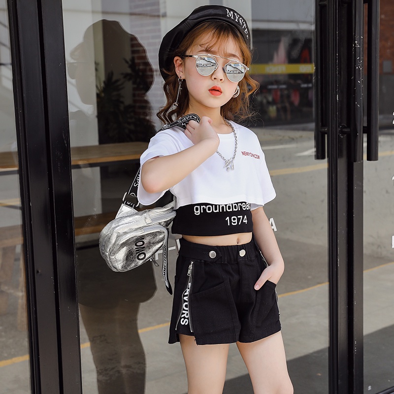 Set Áo Thun Sát Nách Và Quần Short Phong Cách Phương Tây Thời Trang Mùa Hè Hàng Mới Dành Cho Bé Gái