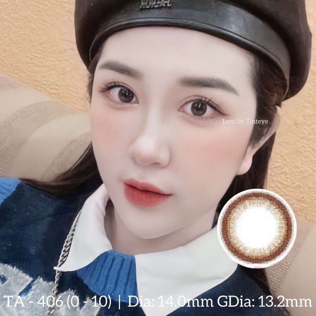 [Tặng Combo 175k] Kính Áp Tròng Tinteye Lens TA-406 Nâu Áp Tròng Siêu Tự Nhiên