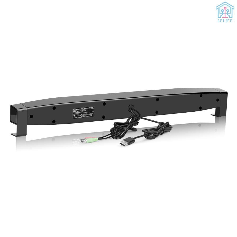 【E&V】Smalody Soundbar USB Powered Speakers Home Theater 5W Stereo Subwoofer w/ Microphone Headphone Jack Support LINE IN Music Play for TV Desktop Co