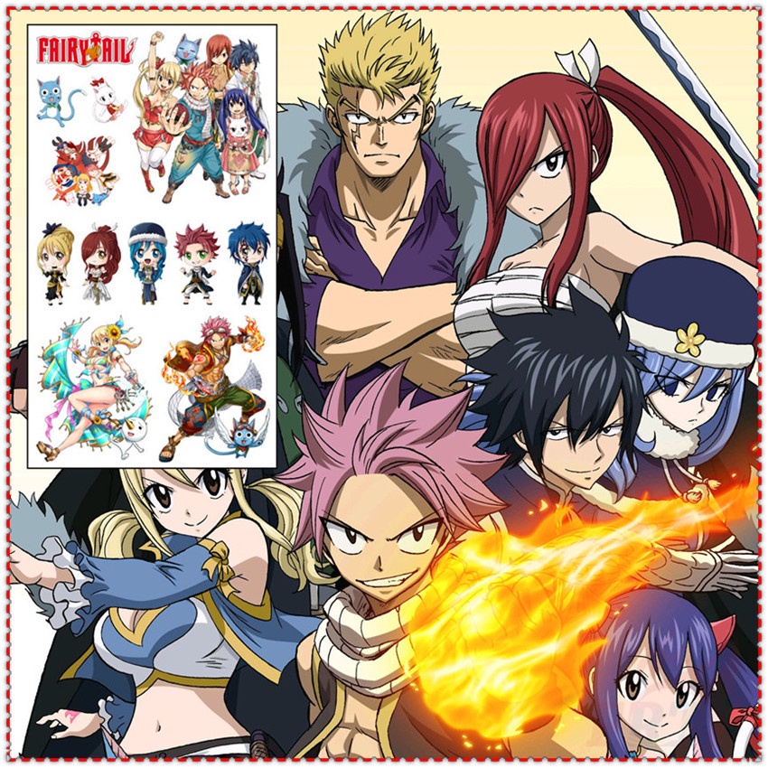 Hình xăm dán tạm thời in họa tiết anime Fairy Tail