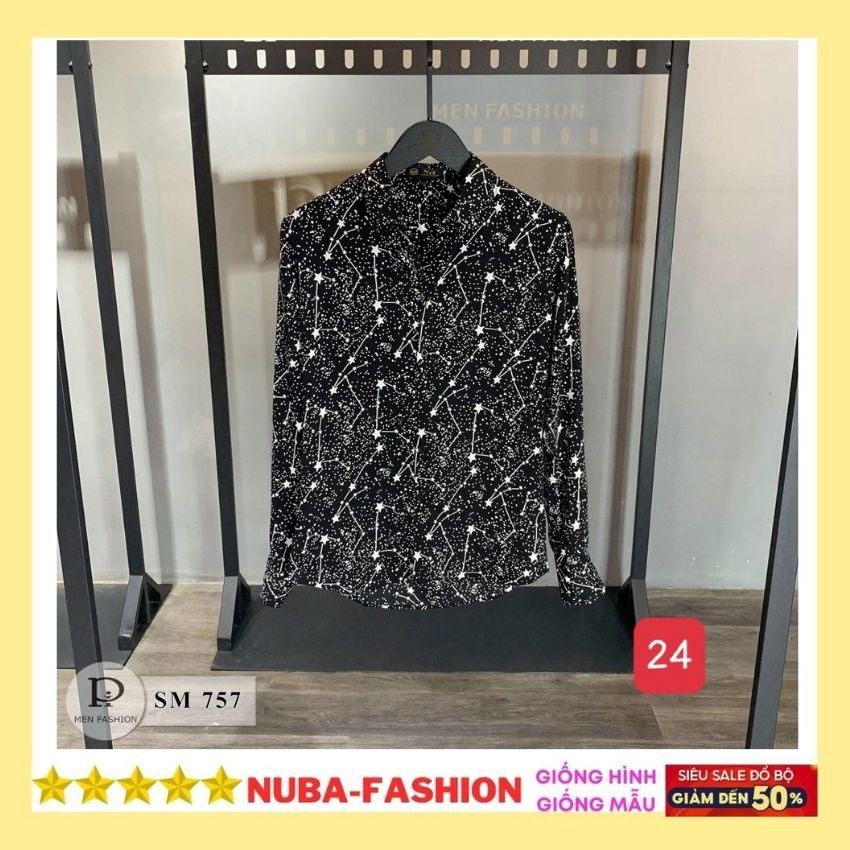 Áo sơ mi nam dài tay họa tiết,chất vải lụa,cá tính trẻ trung,NUBA 24 tcs | BigBuy360 - bigbuy360.vn