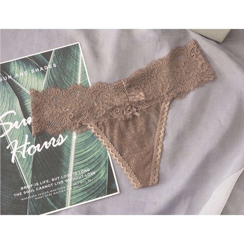 Quần lót lọt khe nữ Peachbra gợi cảm chất liệu ren sexy lớp lót cotton khoáng khuẩn an toàn cho phụ nữ | BigBuy360 - bigbuy360.vn