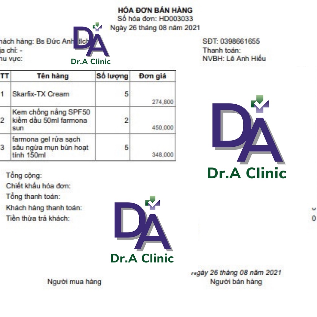 Kem Làm Mờ Thâm Mụn Nám Dưỡng Trắng Da Skarfix Tx Cream từ Tranexamic Acid Arbutin Vit C Kojic Acid - Dr.A Clinic