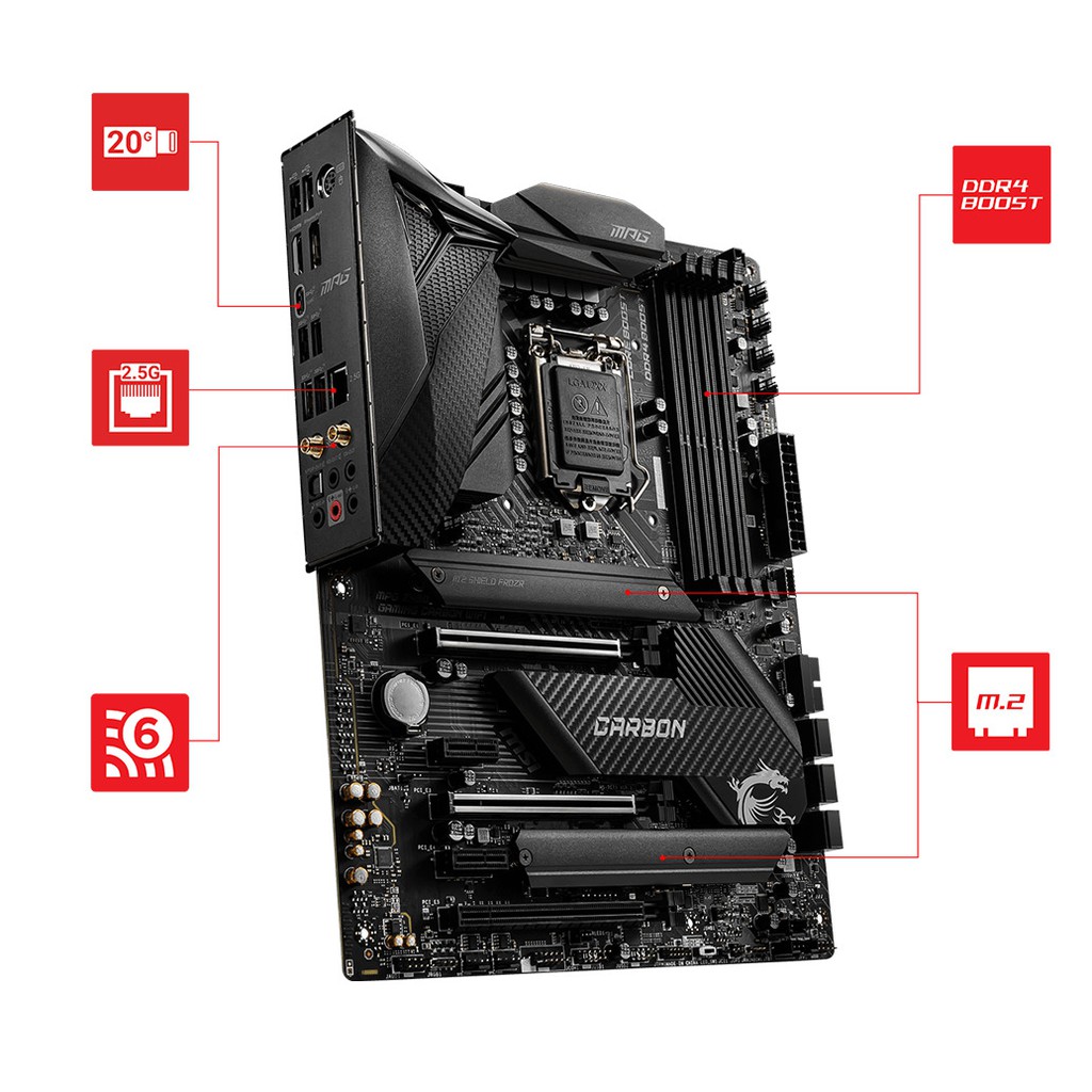 Bo Mạch Chủ Mainboard MSI MPG Z490 Gaming Carbon Wifi - Hàng Chính Hãng