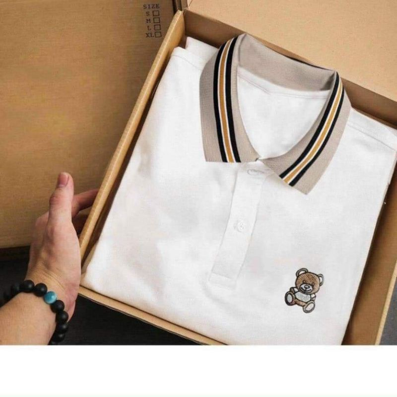 Áo polo thêu hình gấu teddy, áo thun cá sấu hot nhất hè 2022