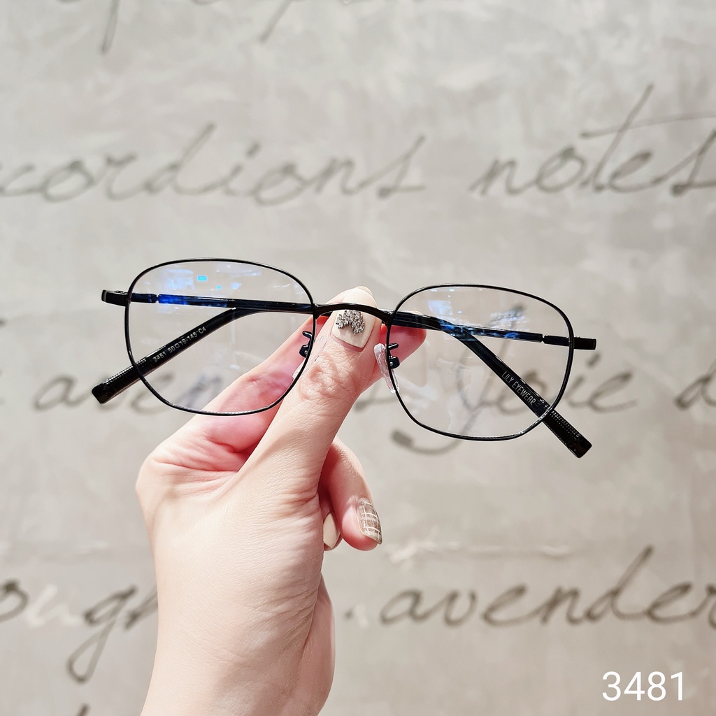 Gọng kính tròn nam nữ LILYEYEWEAR phù hợp mặt nhỏ càng kính thanh mảnh thời trang 3481
