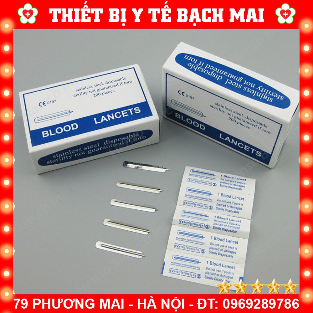 Kim Lấy Mụn - Chích Máu Blood Lancet - Hộp 200 Cái