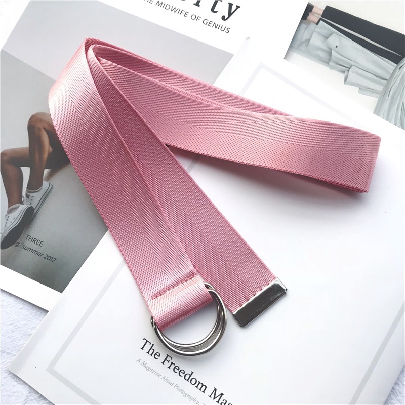 Dây thắt lưng IELGY màu trơn bằng canvas cho nữ