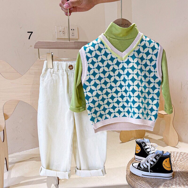 Áo len gile bé trai từ 10-26kg