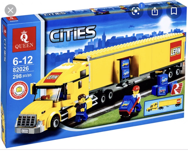 Bộ lắp ráp xếp hình xe ô tô chở hàng le.go City Urban queen 82026 lepin 02036