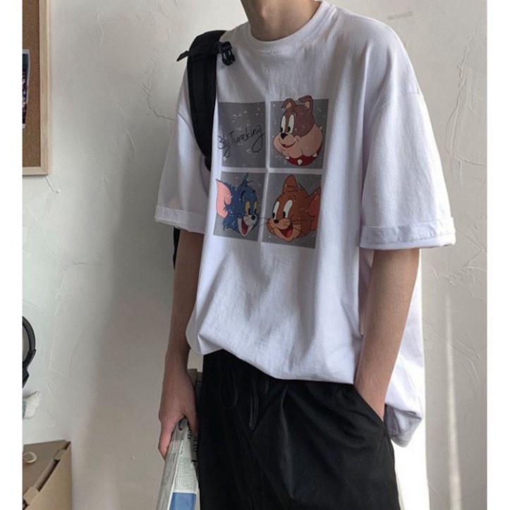 Áo thun tay lỡ Unisex, áo phông form rộng M429 KL SHOP HNSHOP
