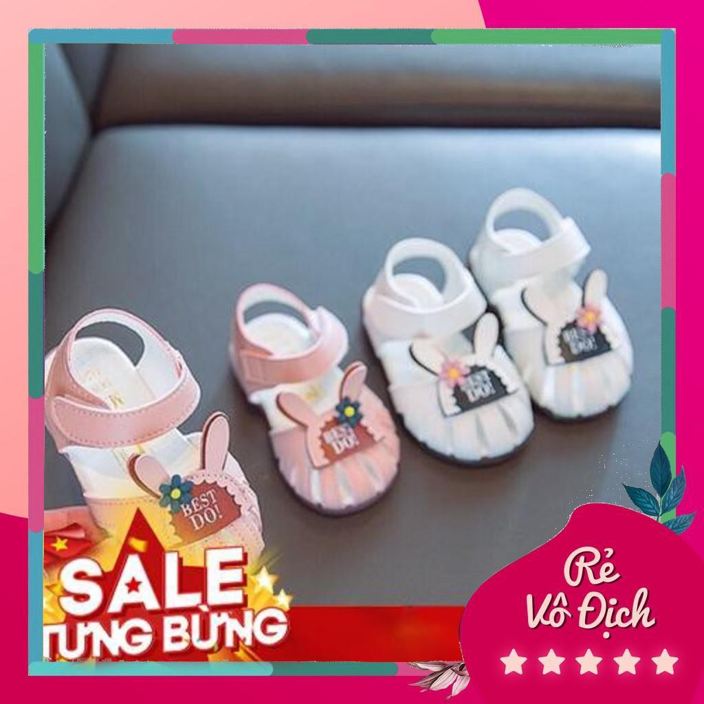 Sandal tai thỏ đế mềm cho bé gái