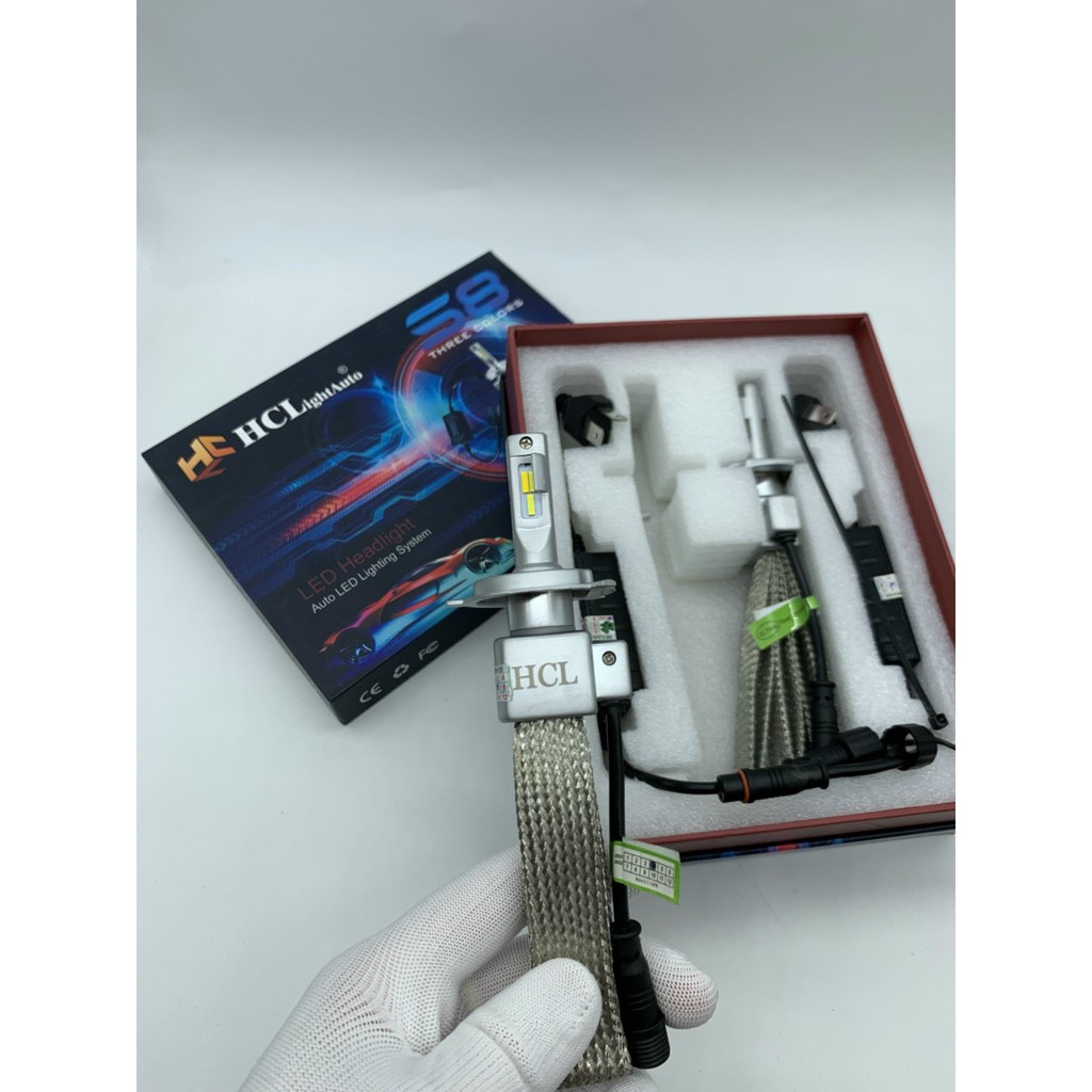 SL 2 Bóng đèn LED S8 HCL tăng sáng Tản dây thế hệ mới 3 MÀU–12V/24V–40W|Bóng Đèn Pha Ô tô Xe máy
