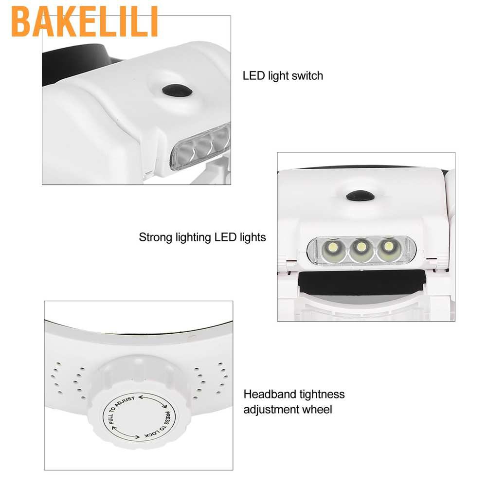 Kính lúp đội đầu phóng to thiết kế đèn led có thể điều chỉnh tiện dụng nối mi xăm mình
