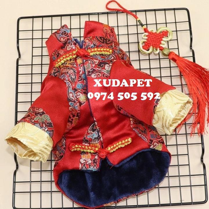 ÁO TẾT GẤM LỤA ĐỎ PHONG CÁCH TRUNG HOA XUDAPET – AGT7701