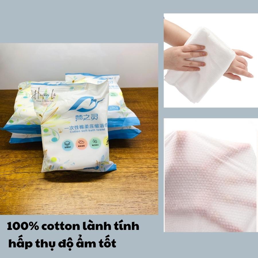 Khăn Tắm Nén Dùng Một Lần, Khăn Bông Cotton Thấm Hút Nhanh Dùng Đi Du Lịch KT 70*140cm Tiện Sử Dụng Khách Sạn Homstay