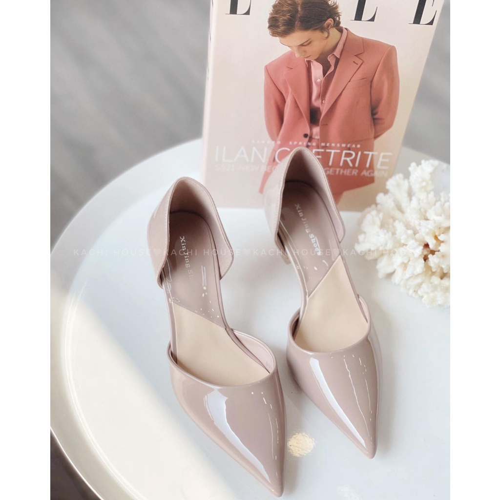 Cao gót da bóng khoét eo 5cm