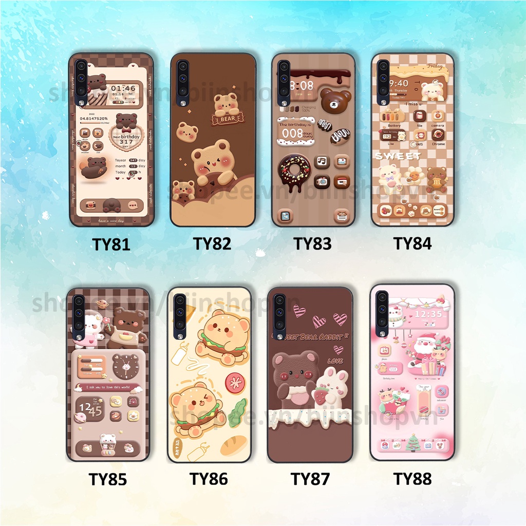 Ốp Samsung A30s / A50 / A50s / A70 in hình gấu chocolate kẹo ngọt siêu đẹp siêu xinh