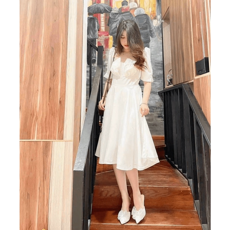 [FREE SHIP] ĐẦM XÒE NỮ DỰ TIỆC NGỰC PHỐI KIỂU 3D TÔN DÁNG CHE KHUYẾT ĐIỂM CHO CÁC CHỊ EM