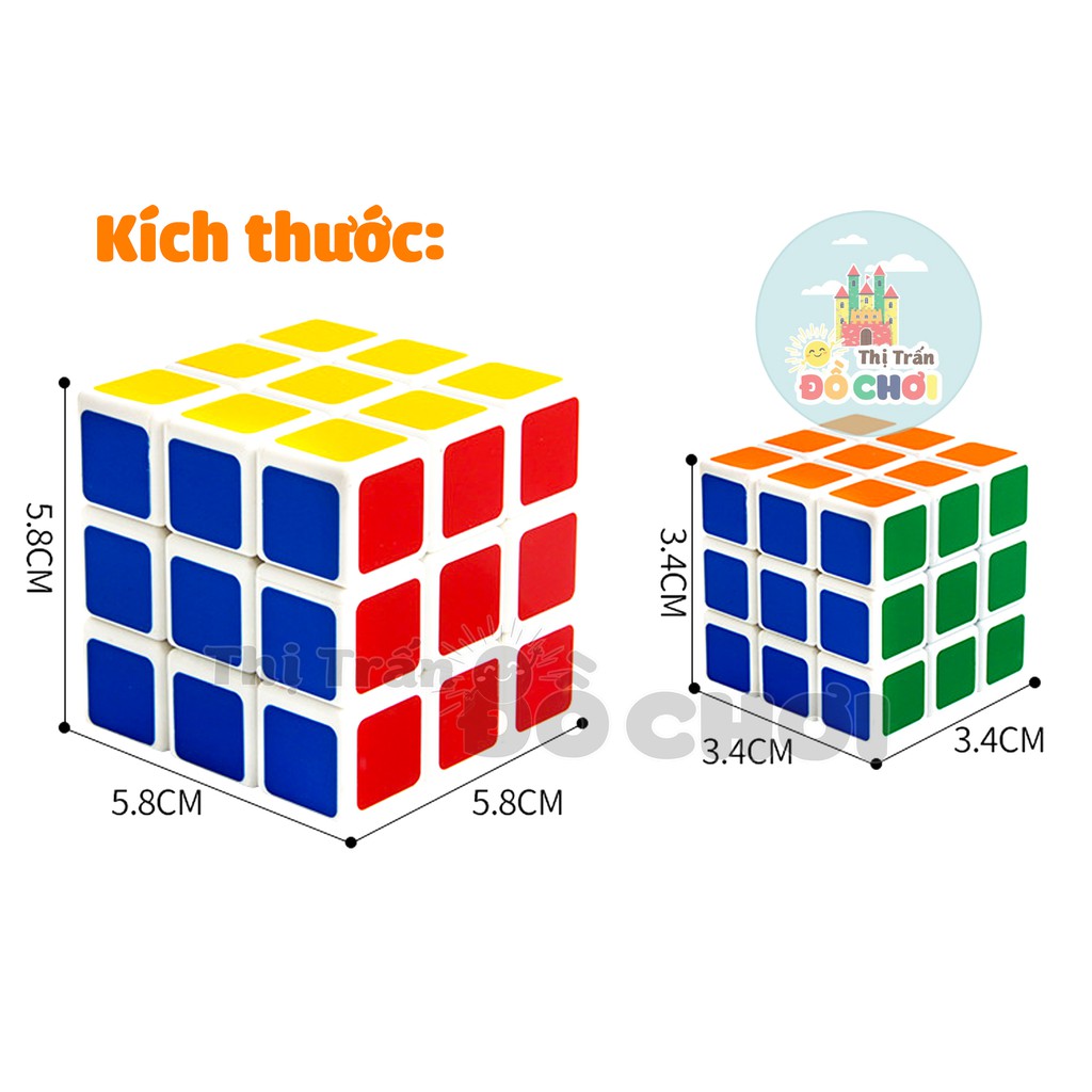 Rubik 3x3 mini đồ chơi trí tuệ thông minh cho trẻ nhựa đẹp, xoay trơn, tốc độ, cực bền