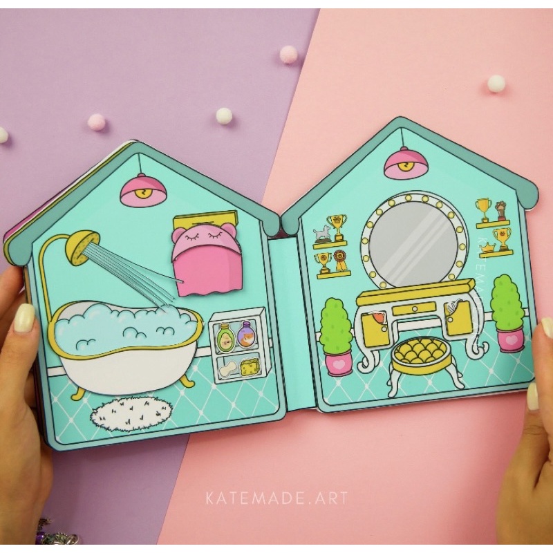 NGÔI NHÀ BÚP BÊ GIẤY CÚN CƯNG DOG HOUSE SIÊU XINH