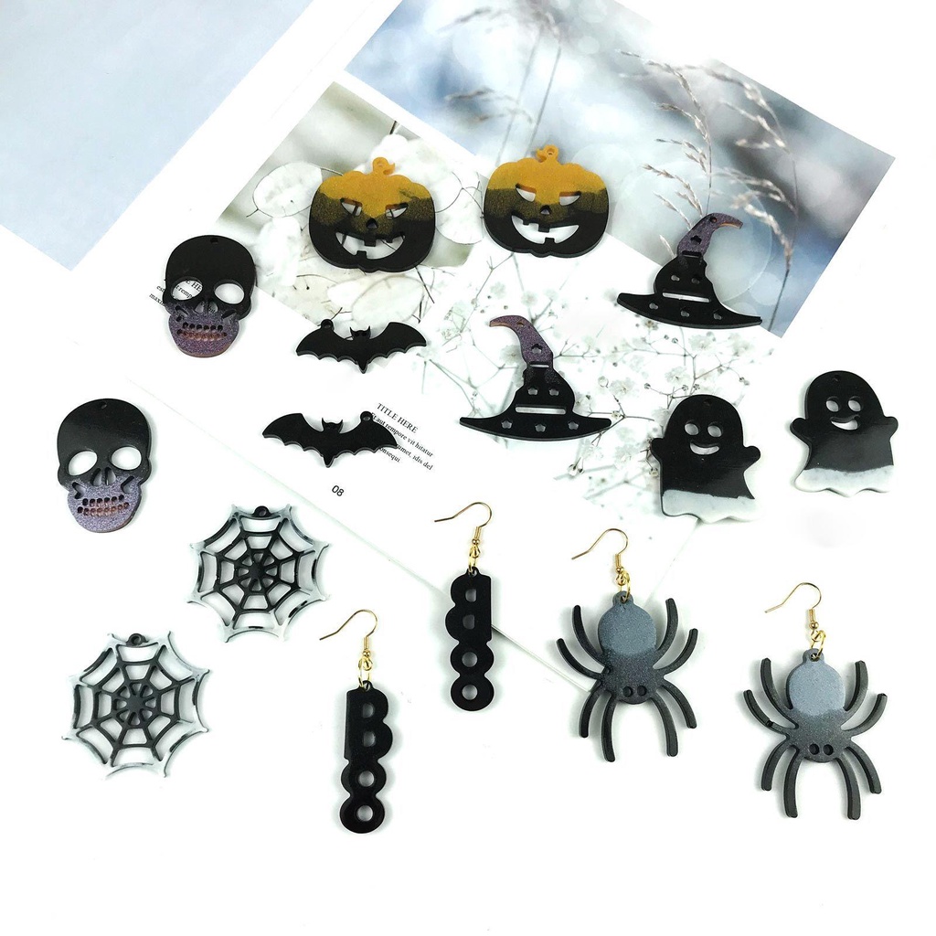 Set 8 Khuôn Silicone Làm Bông Tai Hình Nhện Độc Đáo