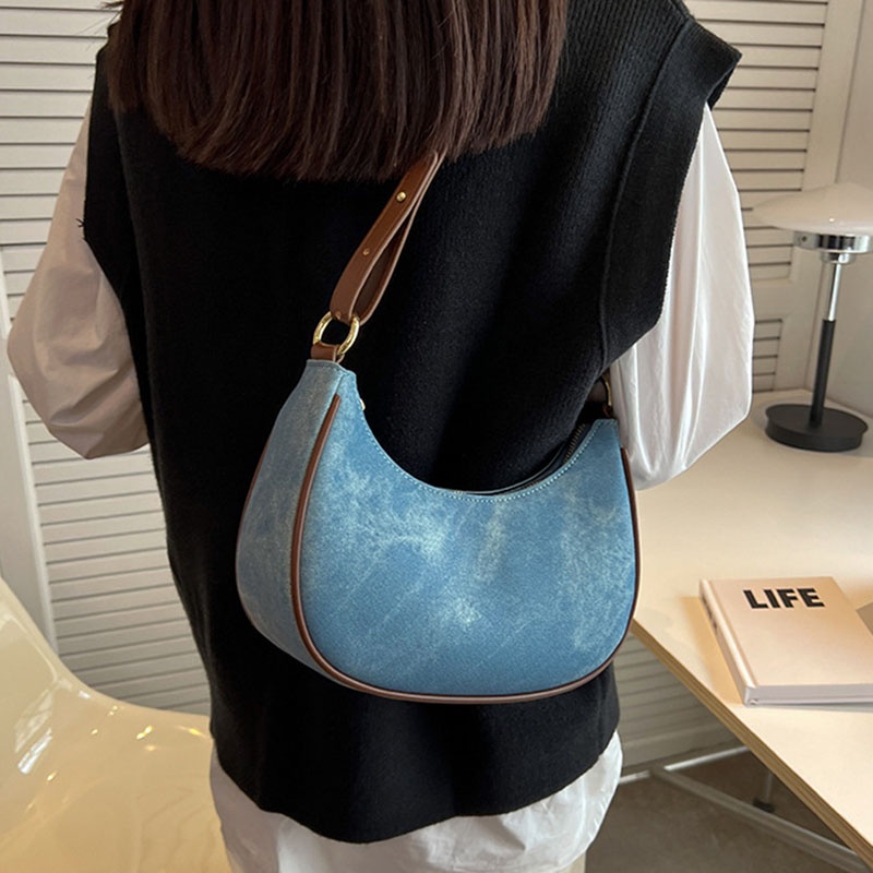 IELGY  Túi Đeo Vai Hình Bán Nguyệt Thời Trang Cho Nữ