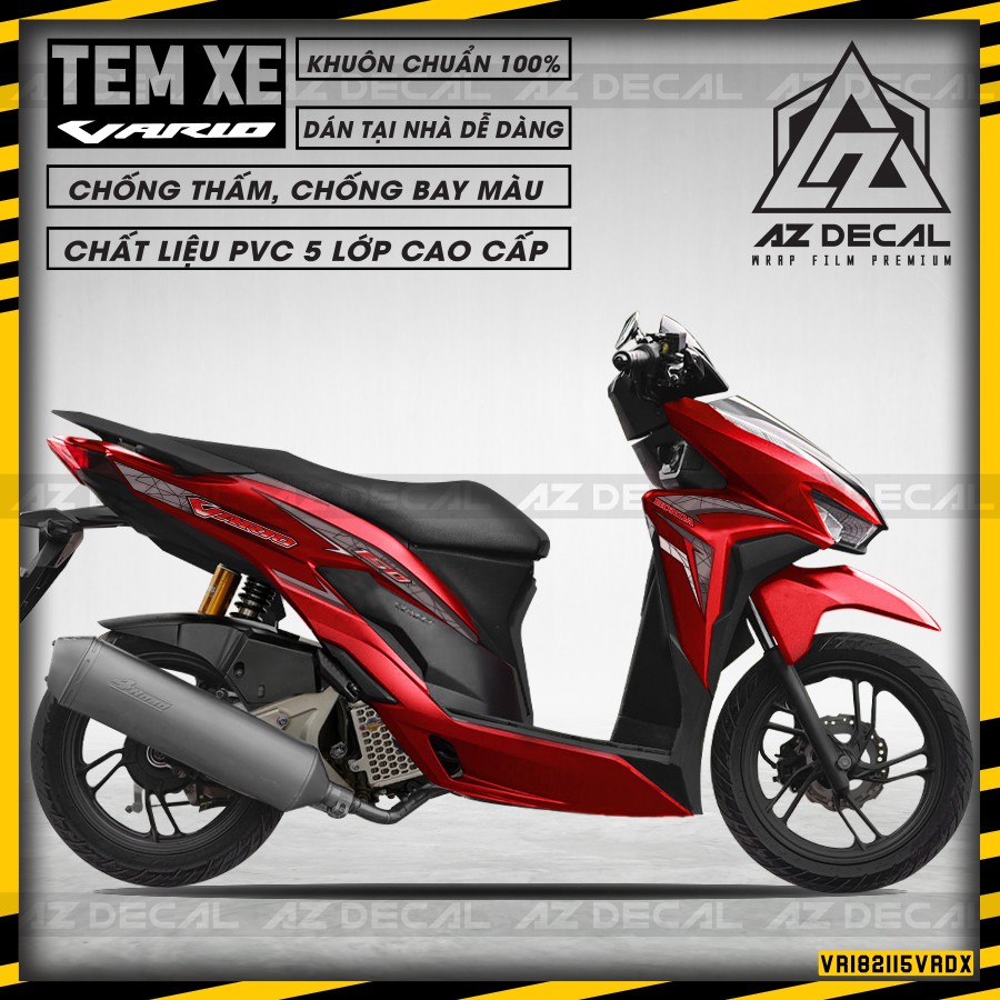 Tem Xe Vario Chữ Cách Điệu | VR182115VR | Tem Rời Xe Vario, Chất Liệu Decal Cao Cấp, Dễ Dán