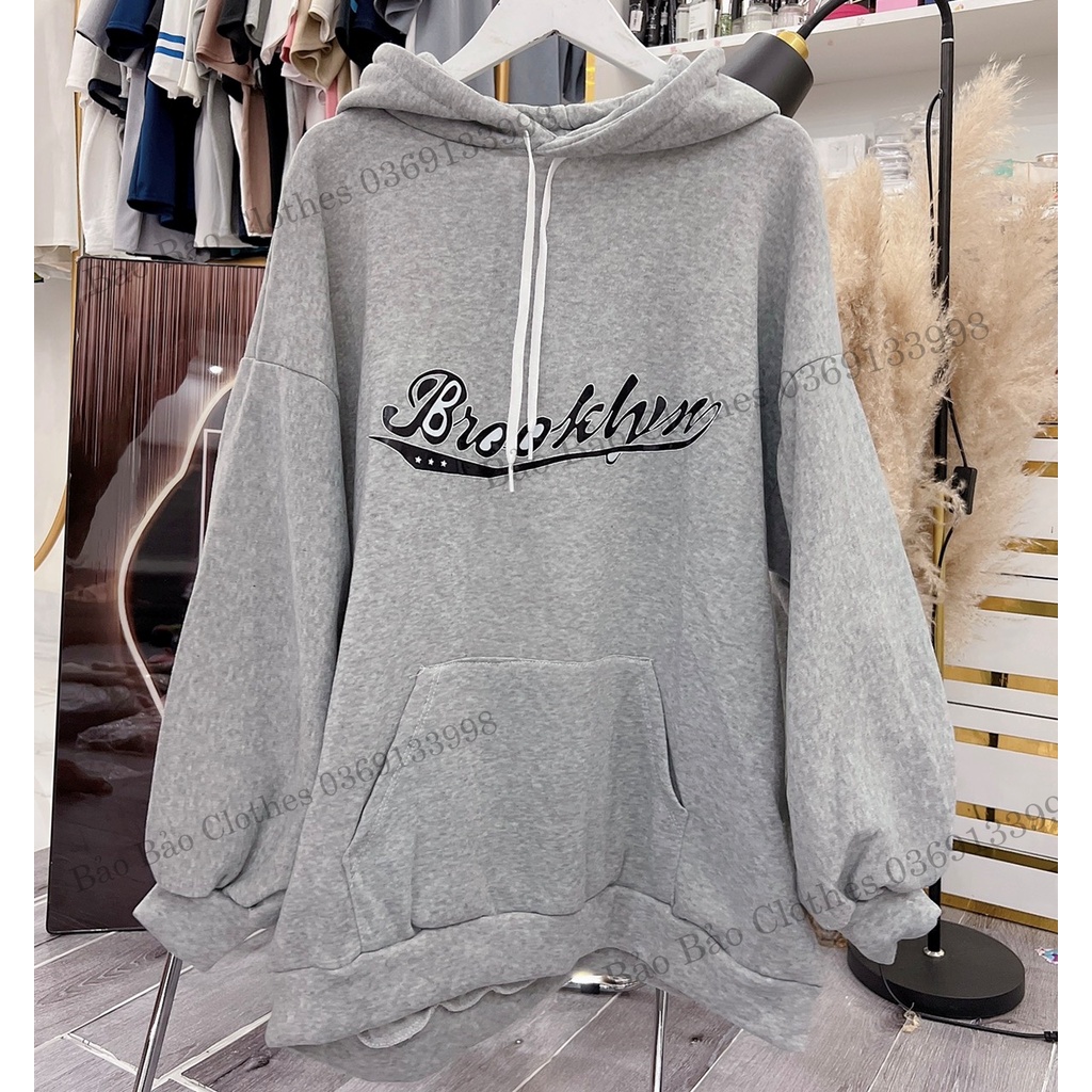 Áo Hoodie Nỉ Broo Nam Nữ Dáng Rộng - Sweater Unisex Tay Bồng Chất Nỉ Ngoại Uzzlang