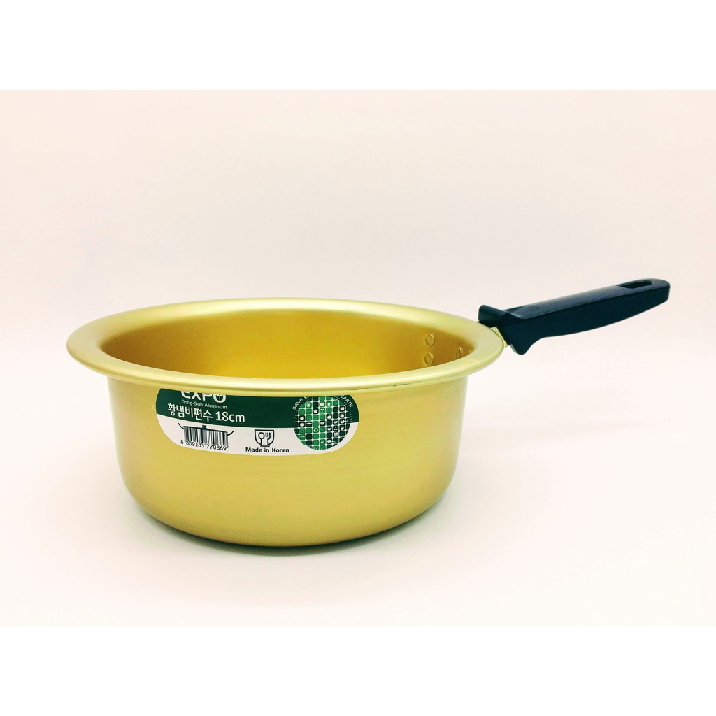 Nồi nhôm vàng cao cấp hàn Quốc 1 tay cầm 18cm, nhập khẩu chính hãng, nồi nấu mì ramen Hàn Quốc EXPO