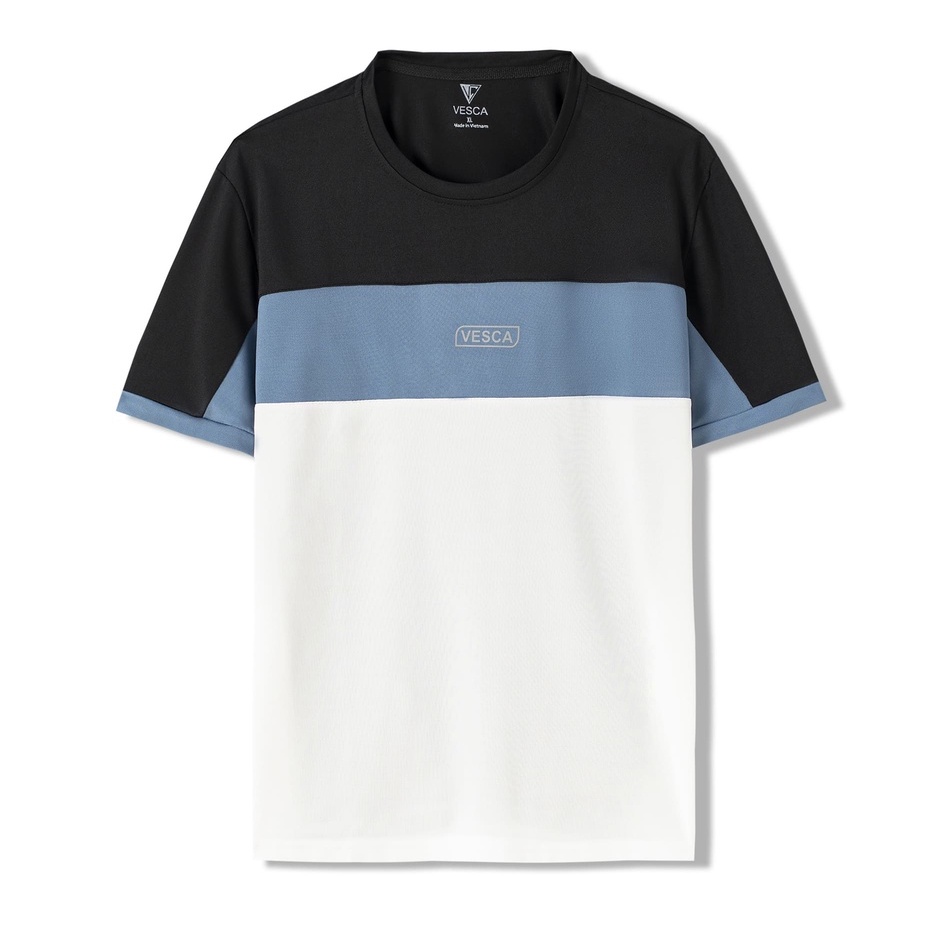 Áo phông nam tay ngắn cổ tròn cao cấp phối 3 màu thời trang chất thun cá sấu co giãn mát mẻ G2